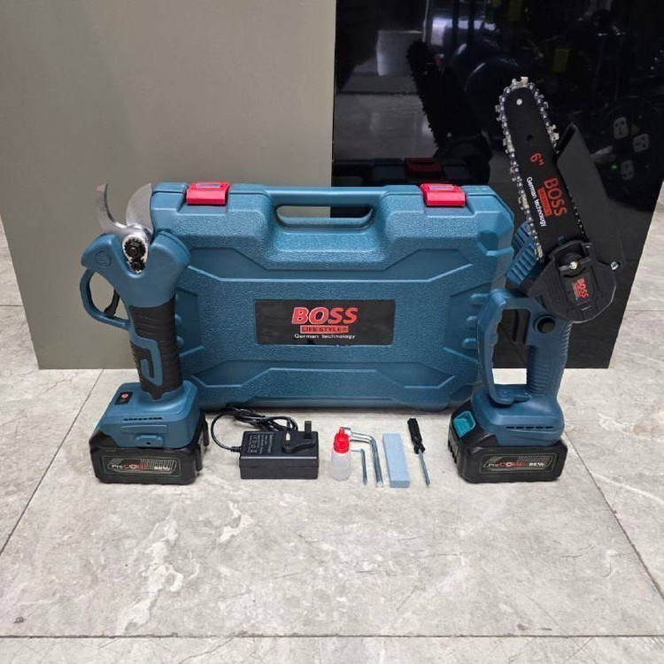 قیمت و خرید مجموعه دو عددی قیچی شارژی و اره شارژی ۱۵ سانت باس مدل ۳_۱۹۷