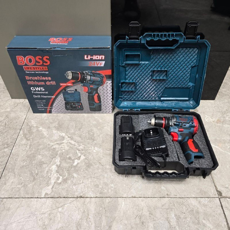 خرید و قیمت دریل شارژی ۲۴ ولت براشلس سه نظام فلزی باس مدل Bs3035